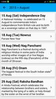 Indian Holidays Calendar
