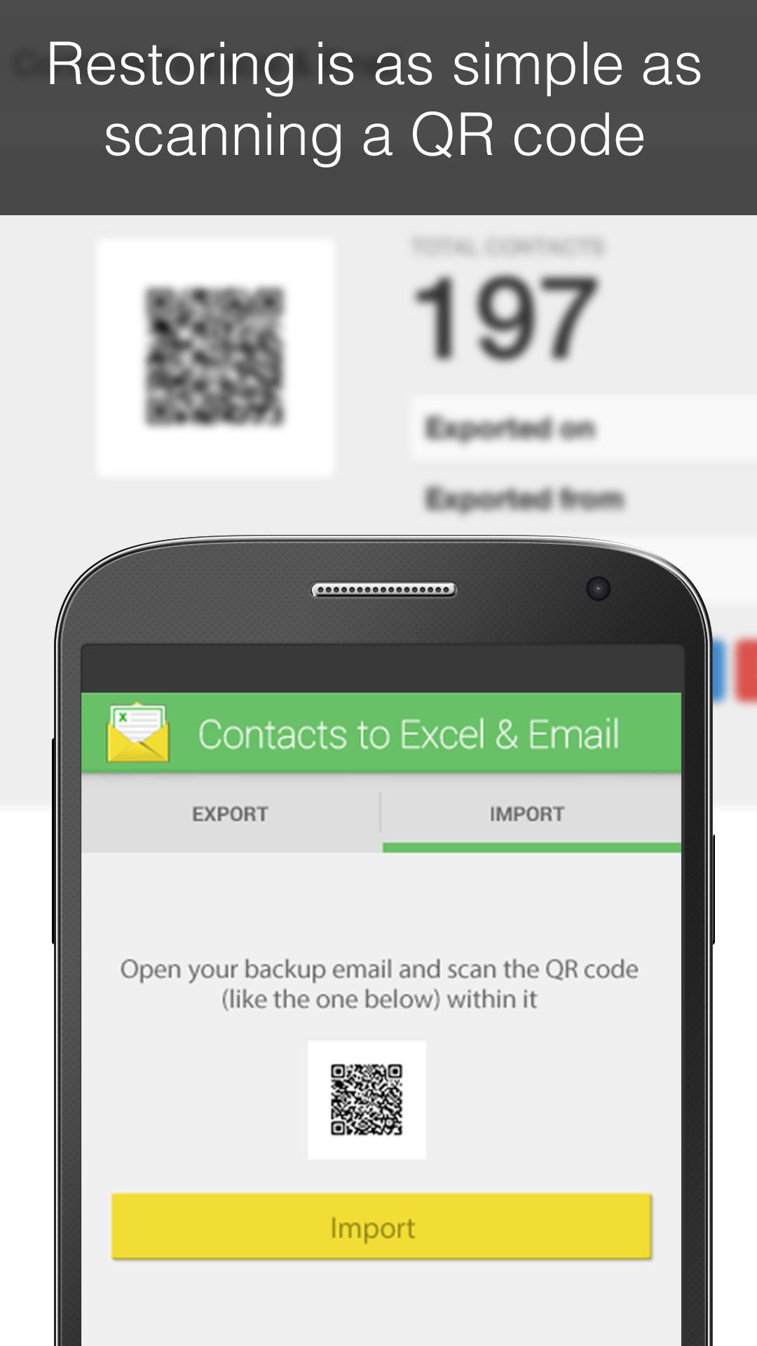 Contacts Backup Excel & Email