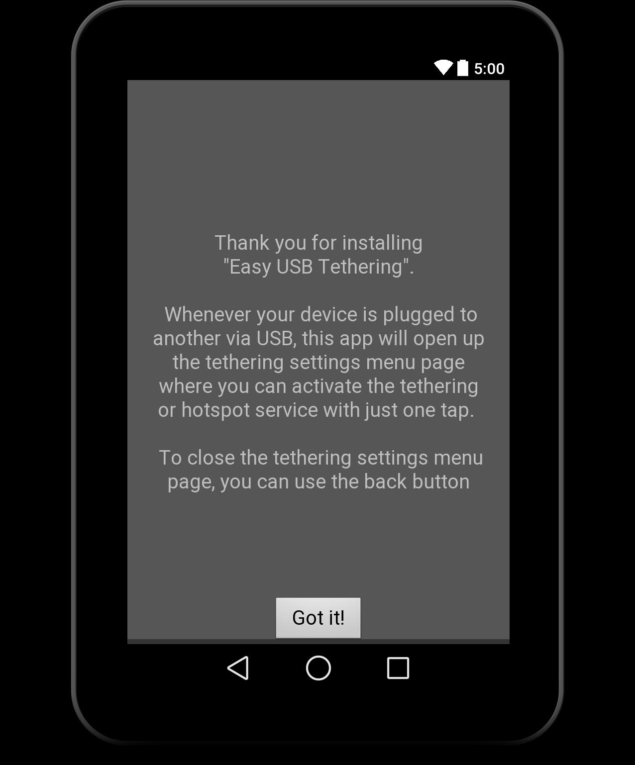 Easy USB Tethering