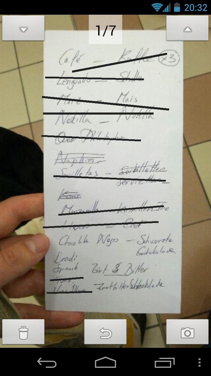 Paper Shopping List