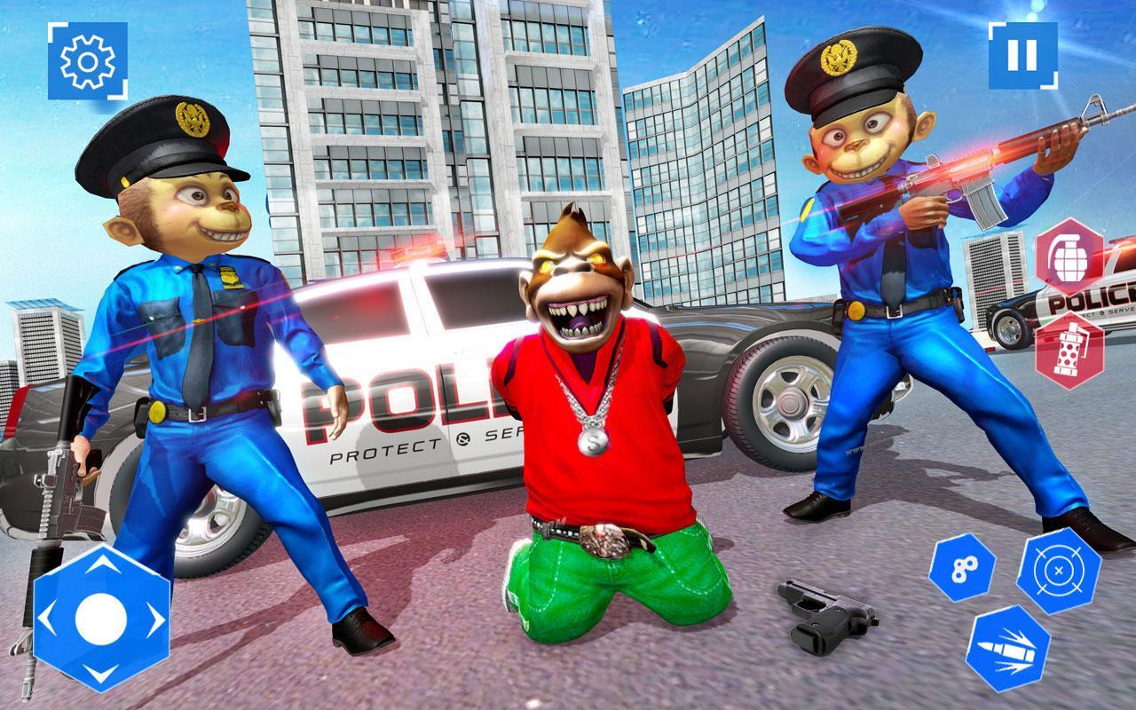 US Police Monkey Rope Hero:Police Shooting Attack