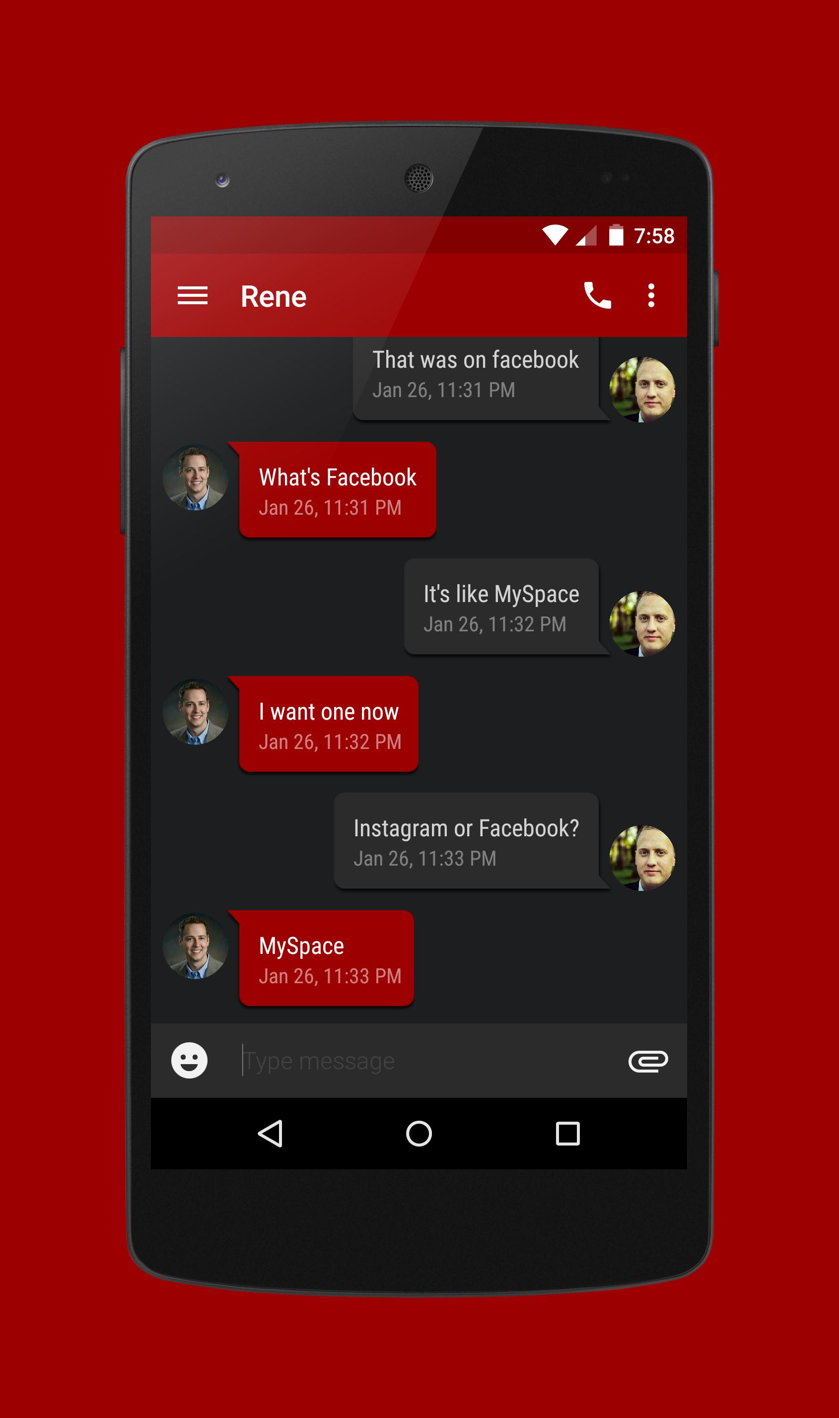 EvolveSMS Theme Stealth Red