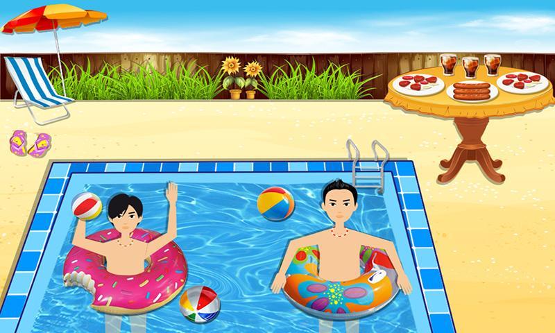 Pool Party & BBQ Cooking