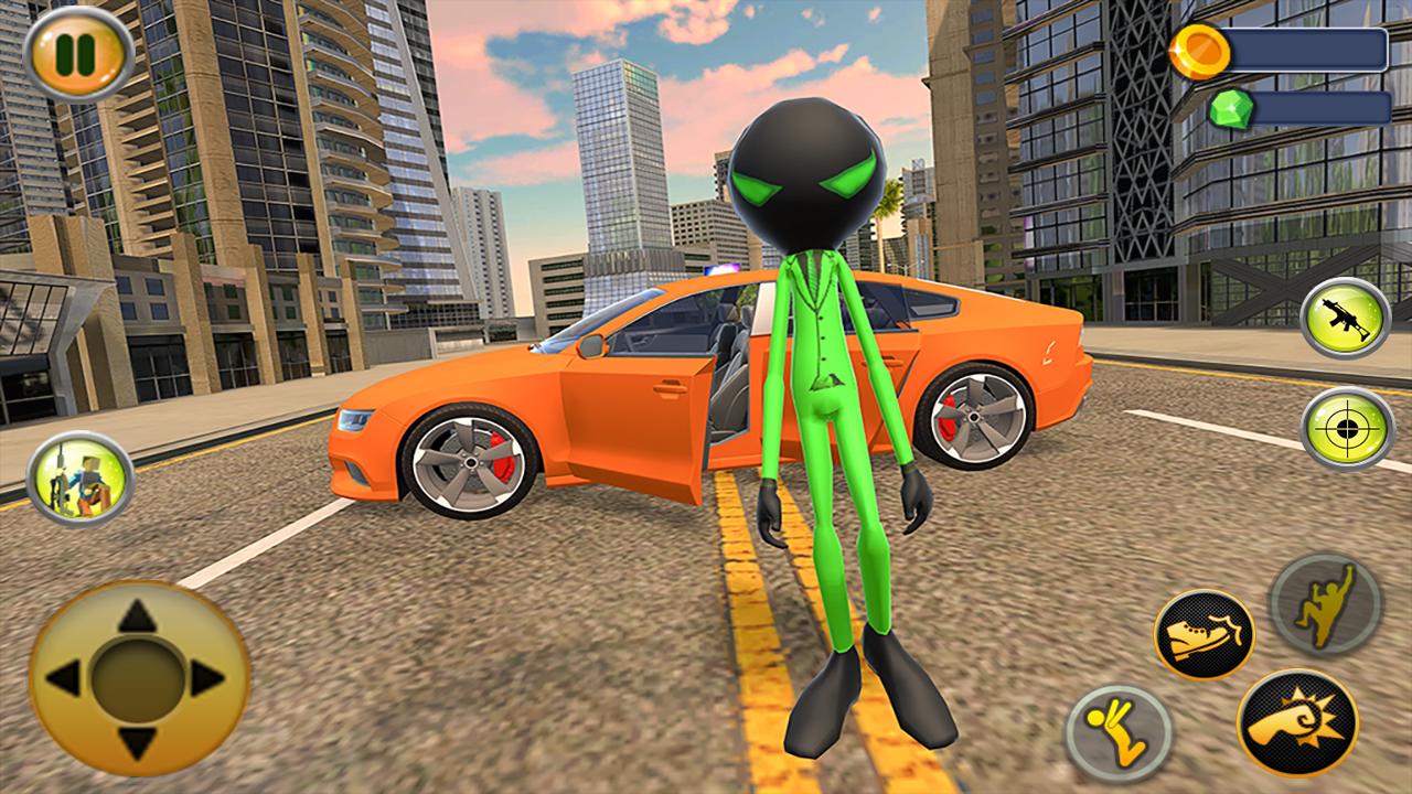 Green Stickman Gangster Crime