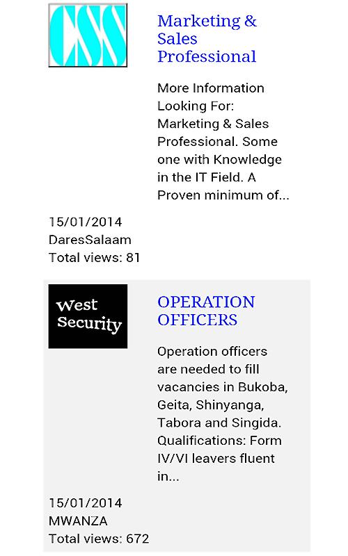 TANZANIA JOBS