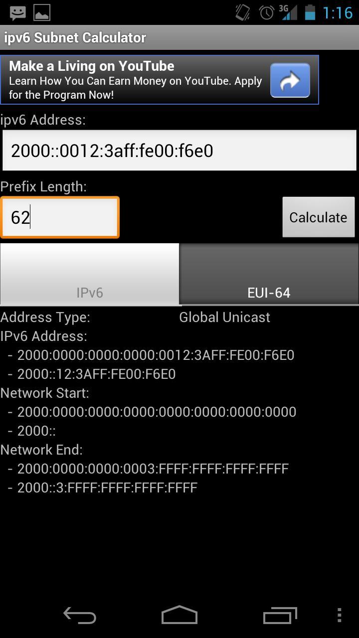 ipv6 Subnet Calculator