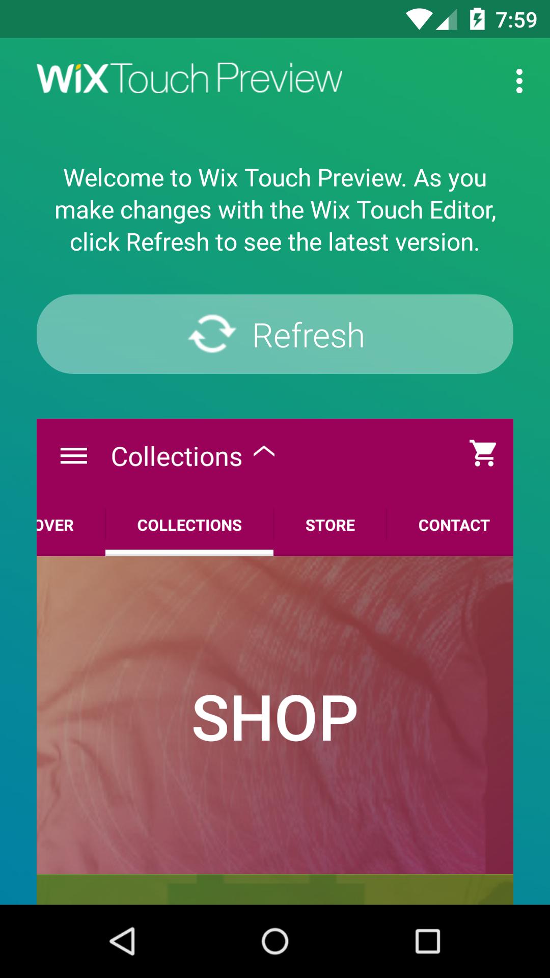 Wix Touch Preview