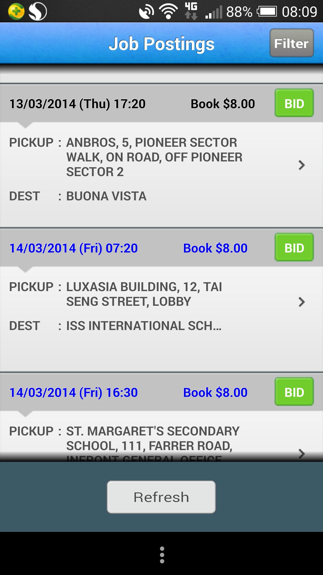 ComfortDelGro Driver Job Bid