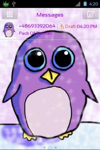 Theme Penguin for GO SMS Pro