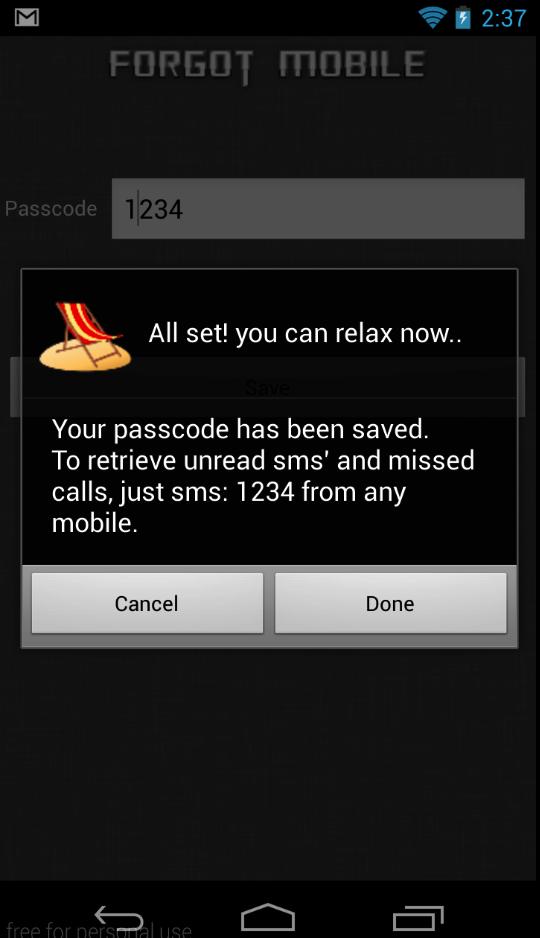 Forgot mobile