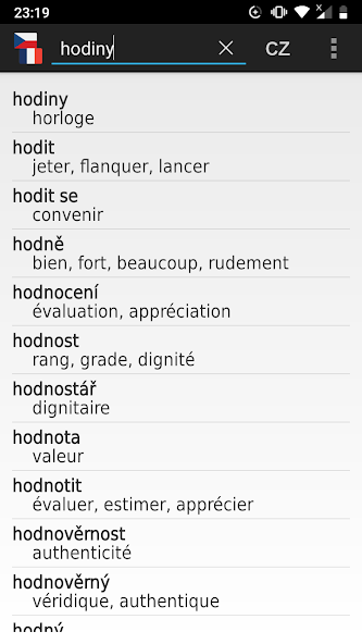 Czech - French offline dict.