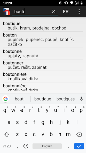 Czech - French offline dict.