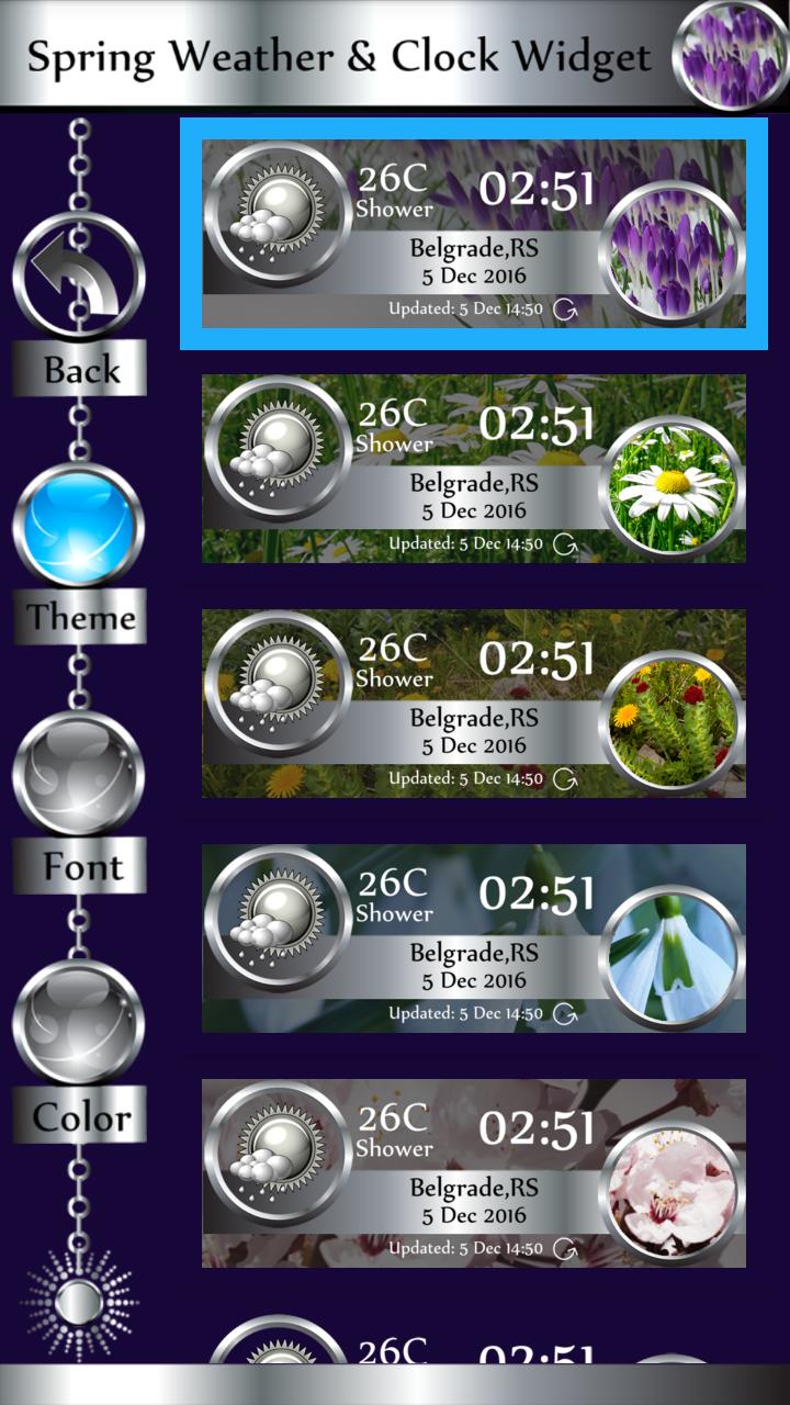 Spring Weather & Clock Widget