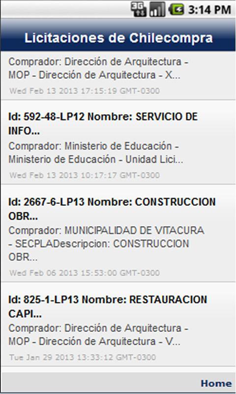 Licitaciones de Chilecompra