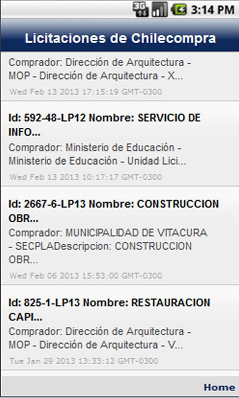 Licitaciones de Chilecompra