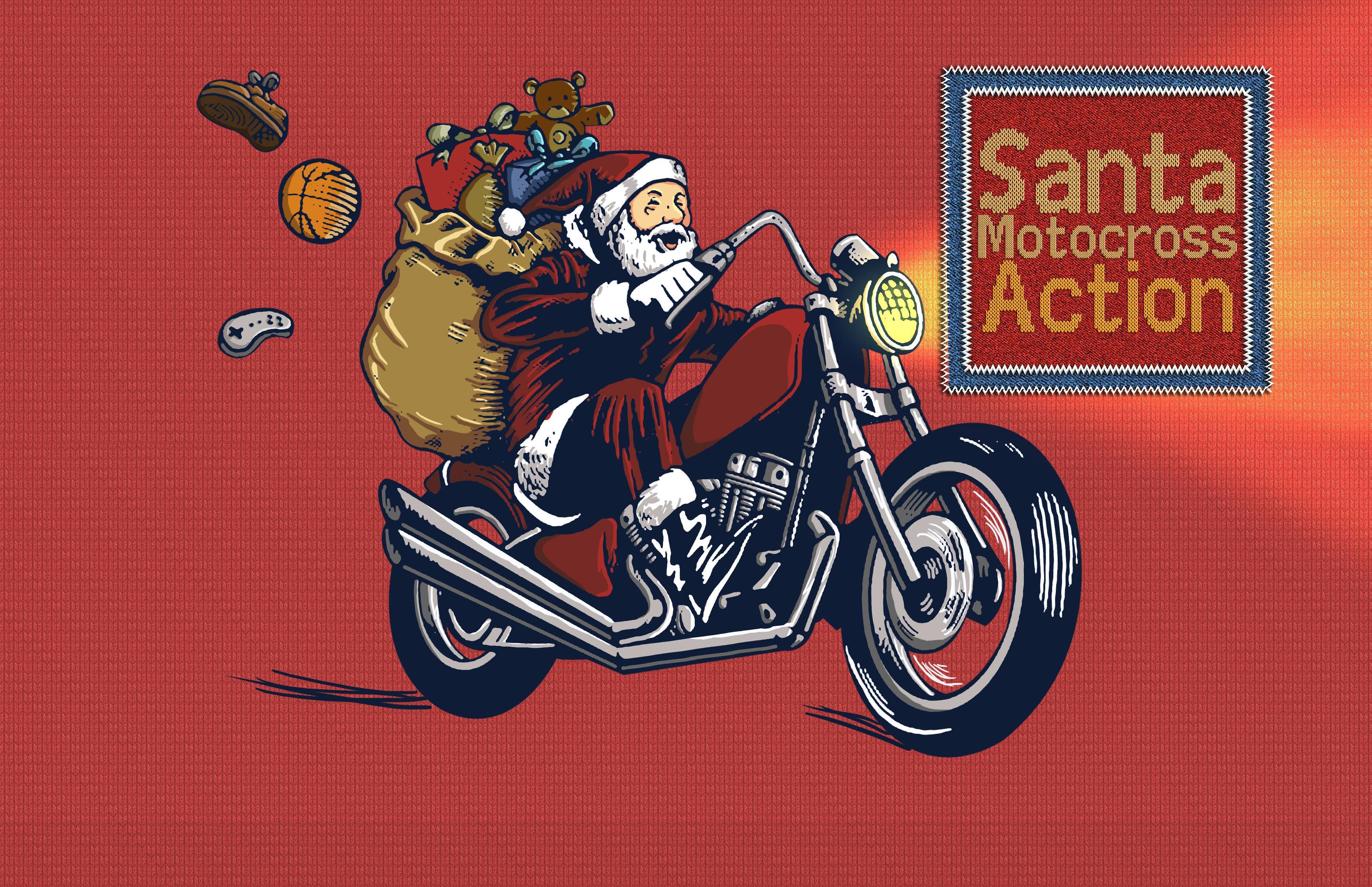Santa Motocross Action