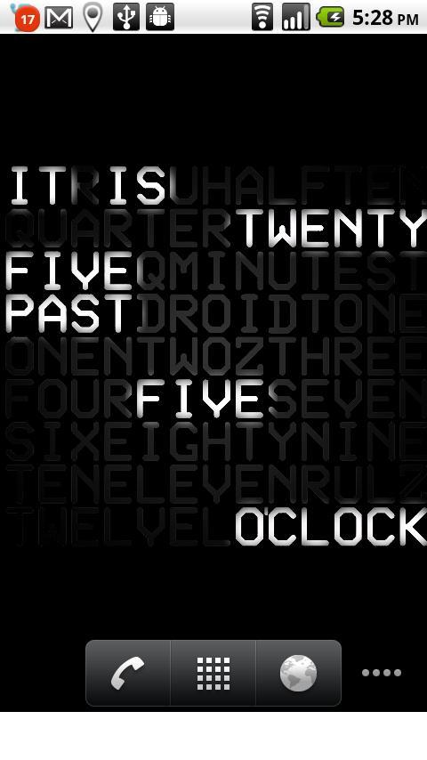 Word Clock Live Wallpaper