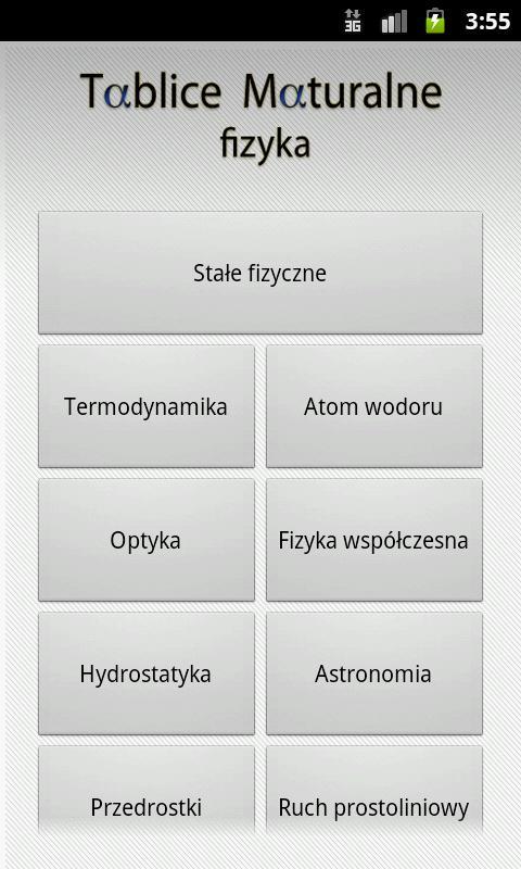 Tablice Maturalne - Fizyka