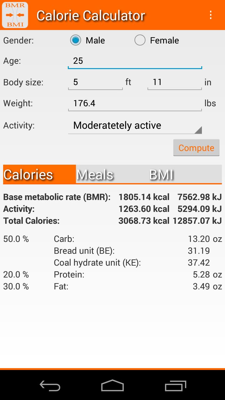 Calorie Calculator BMR BMI ads