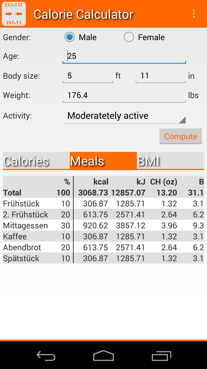Calorie Calculator BMR BMI ads