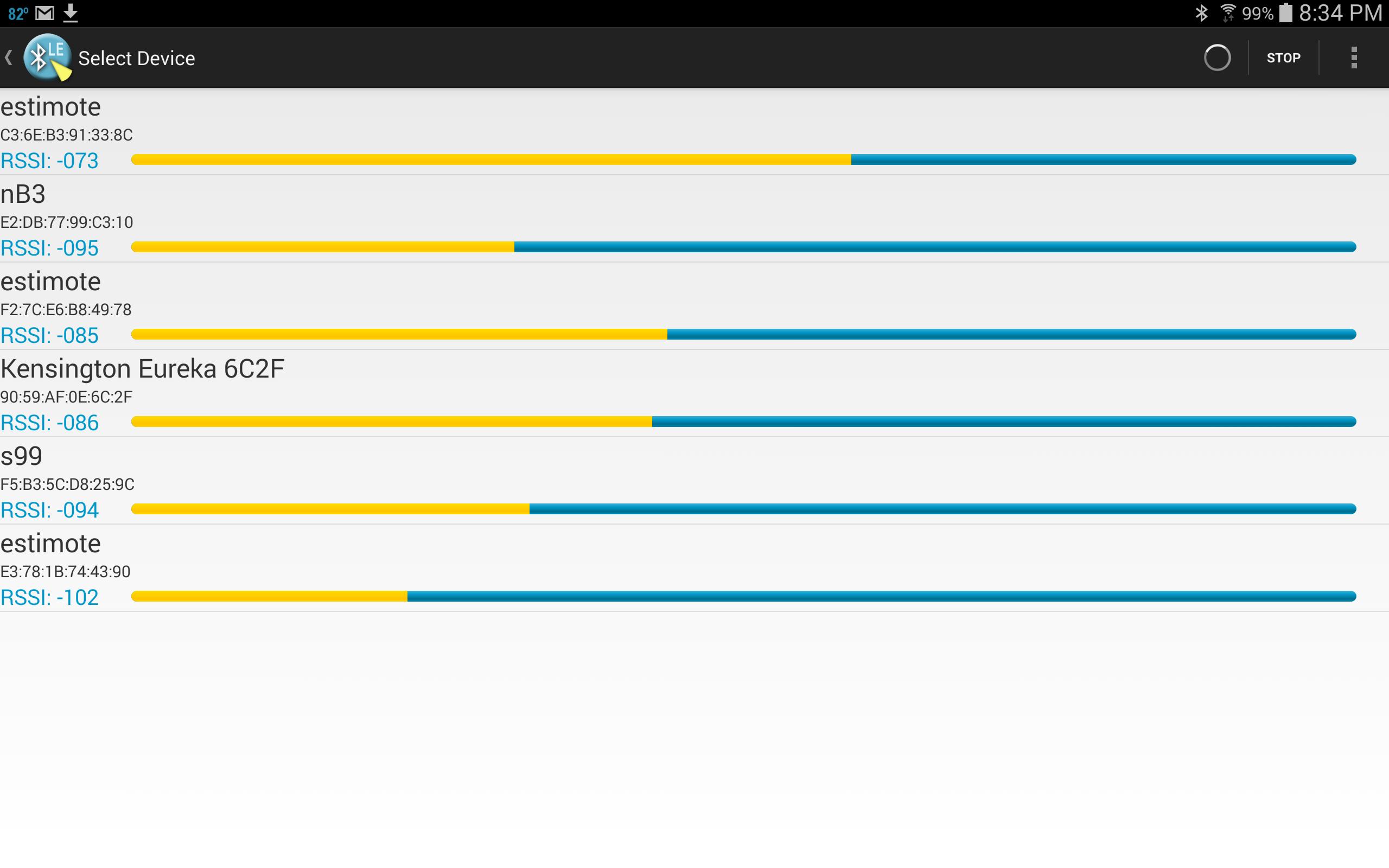 B and L Bluetooth LE Scanner