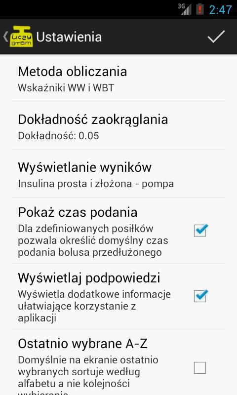 LiczyGram 2 kalorie i insulina