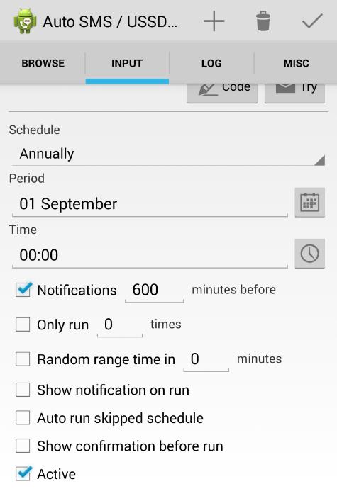 Auto SMS / USSD / Call