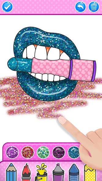 Glitter Lips Coloring Game