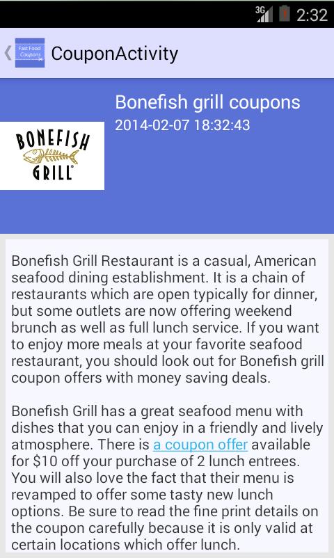 Fast Food & Restaurant Coupons