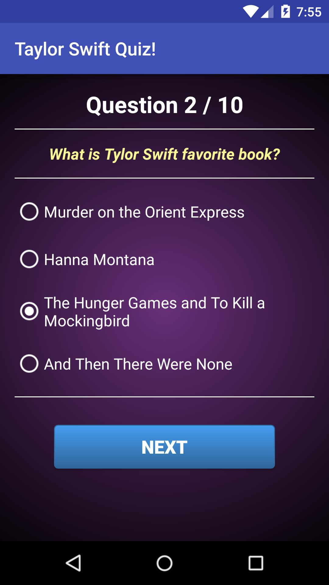 Quiz of Taylor Swift