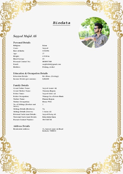 Muslim Marriage Biodata Maker