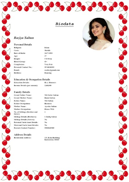 Muslim Marriage Biodata Maker