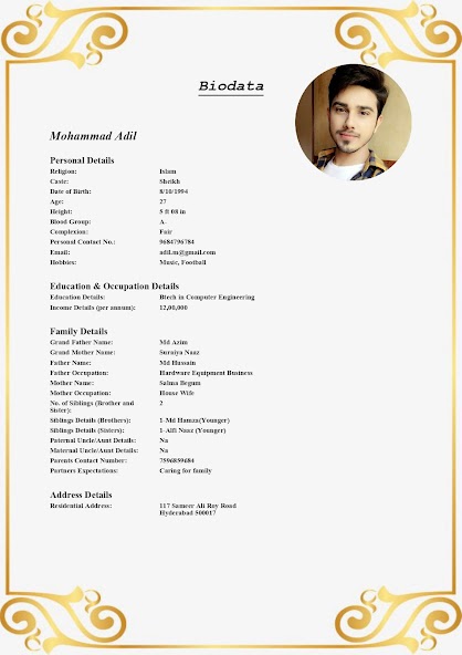 Muslim Marriage Biodata Maker