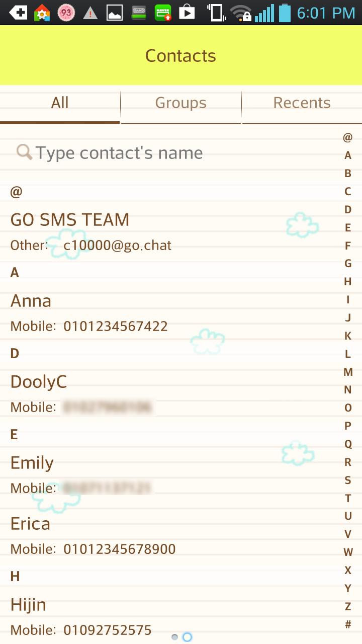 Happy Apple go sms theme