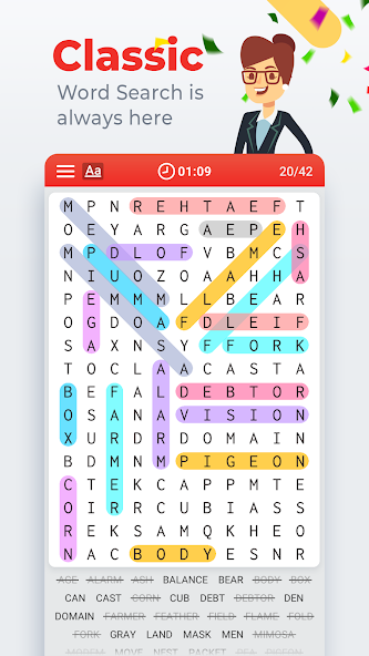 Word Search Colorful