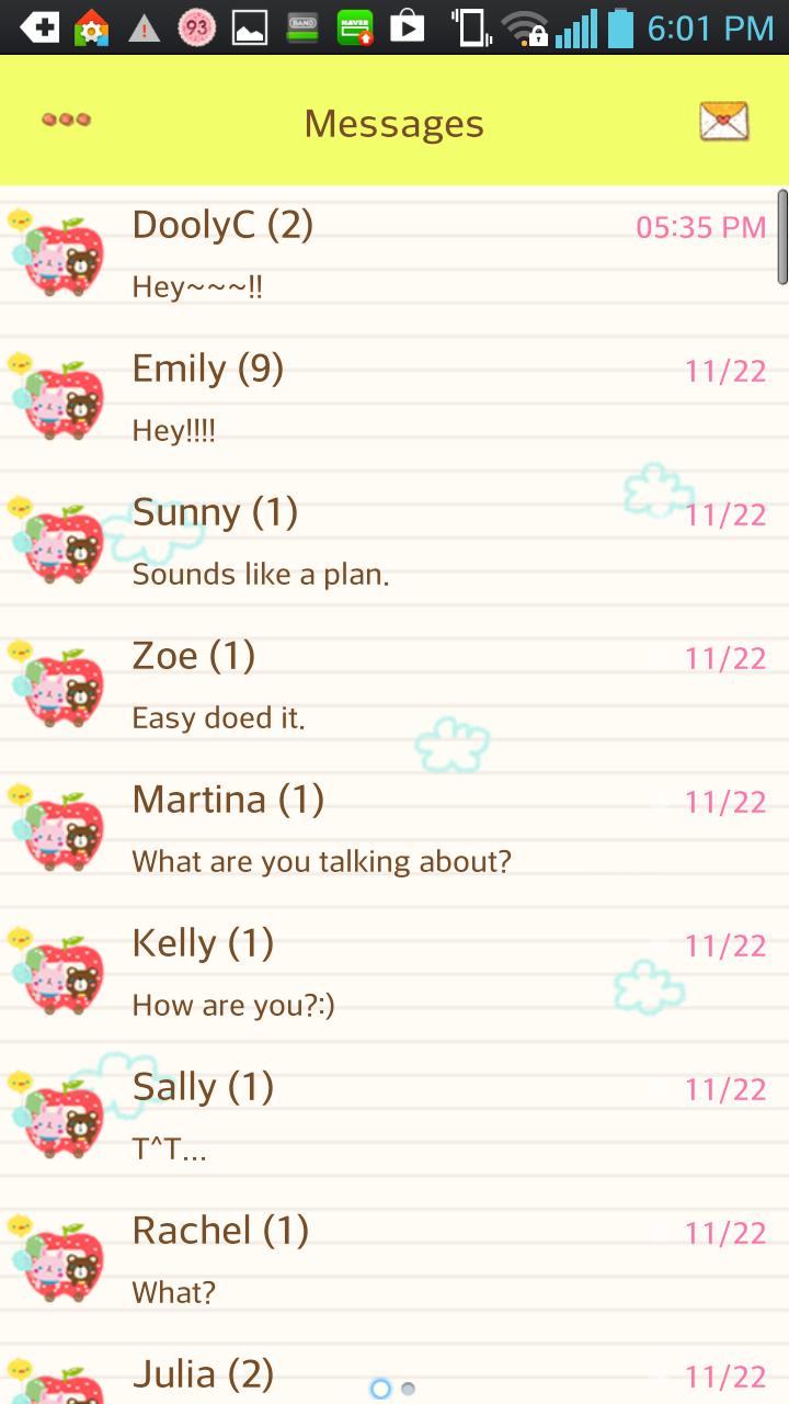 Happy Apple go sms theme