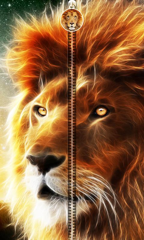 3D Lion Zipper UnLock