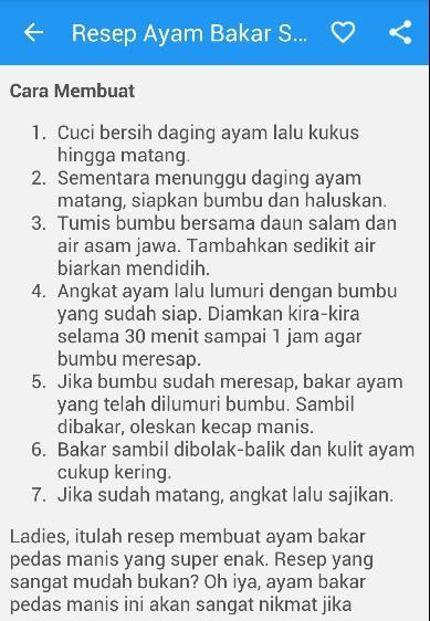 Resep Ayam Bakar Special