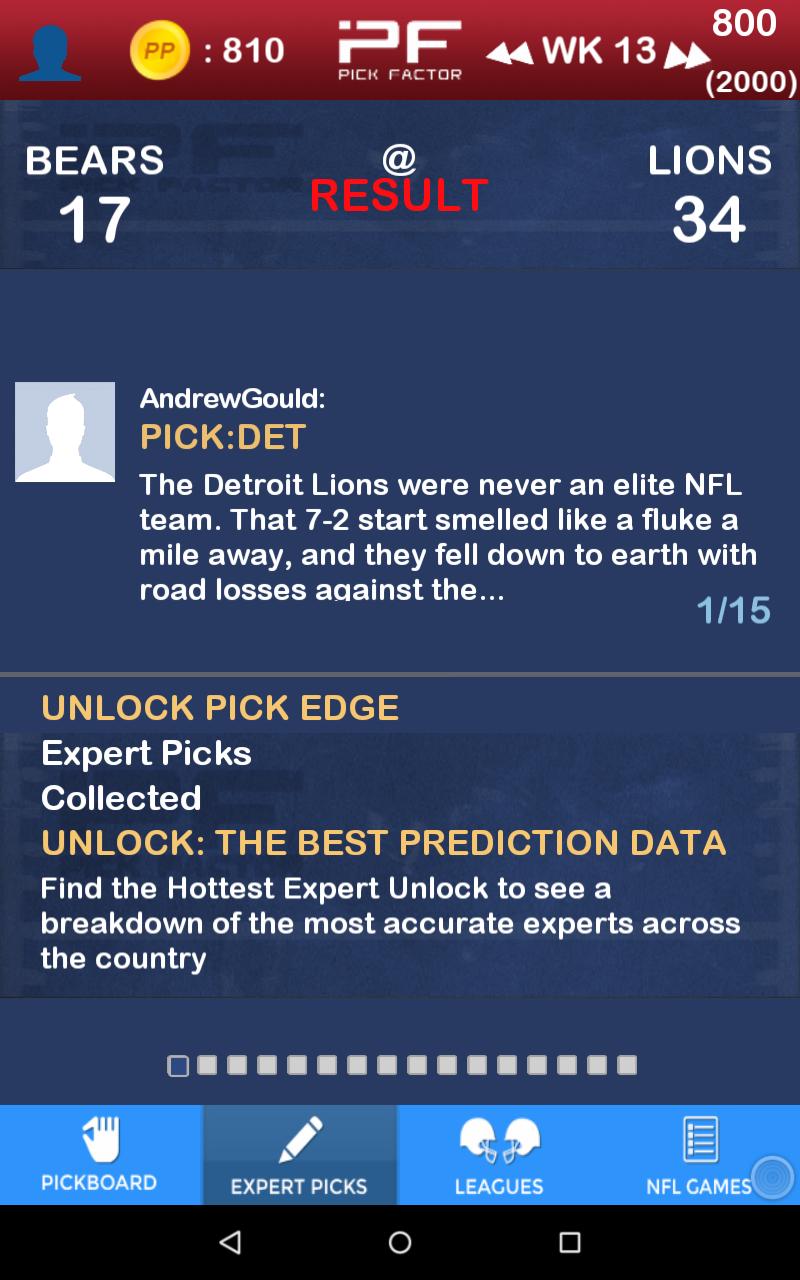 Pick Factor Pro Football 2014