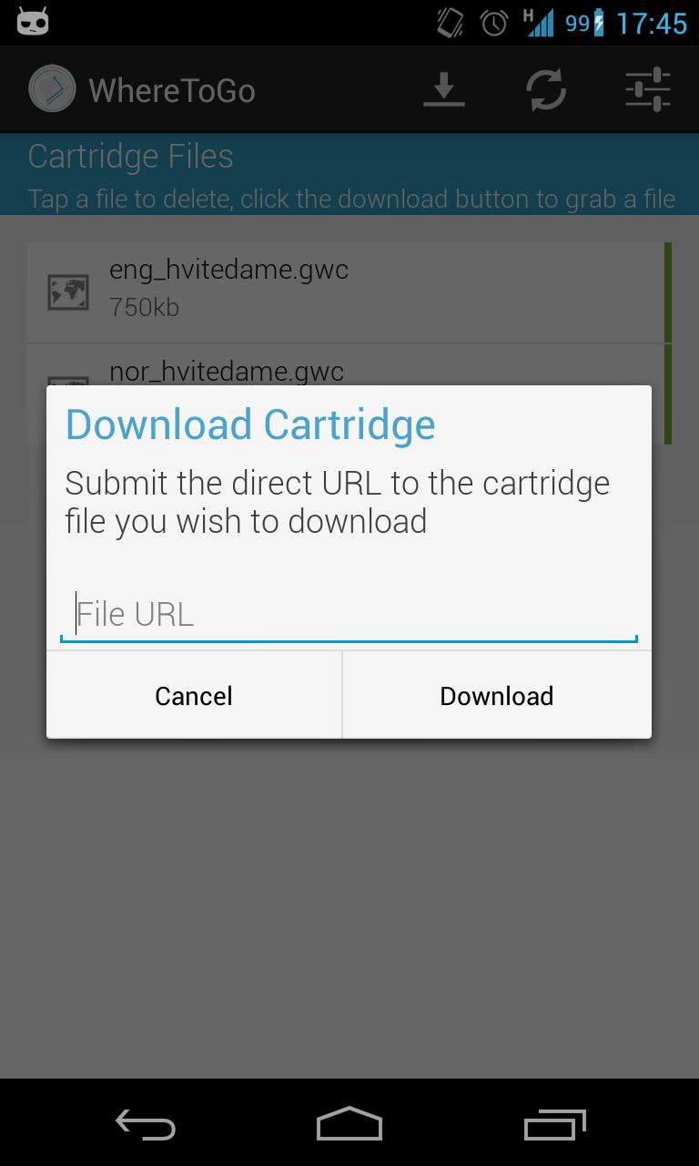 WhereToGo Cartridge Downloader
