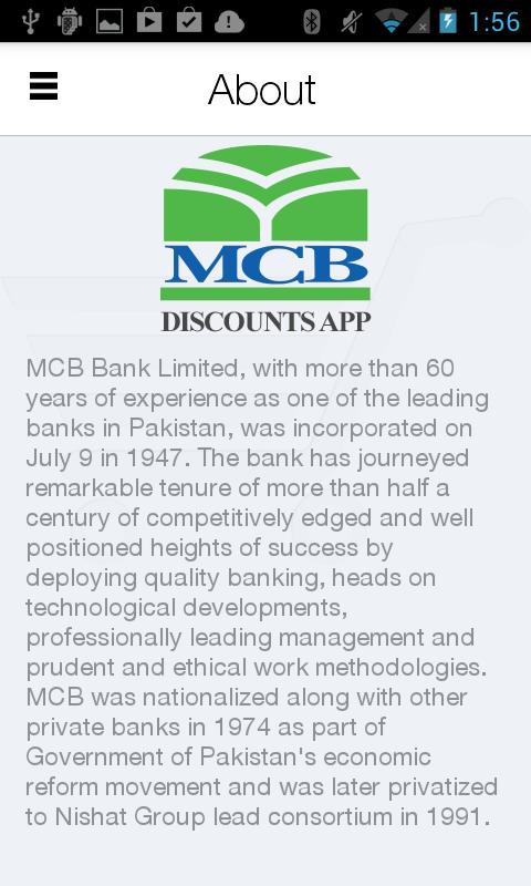 MCB Discounts App
