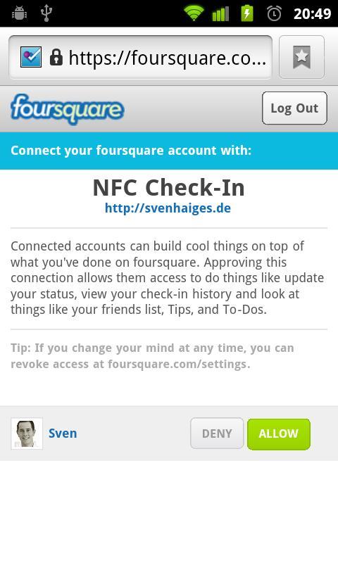 NFC Checkin