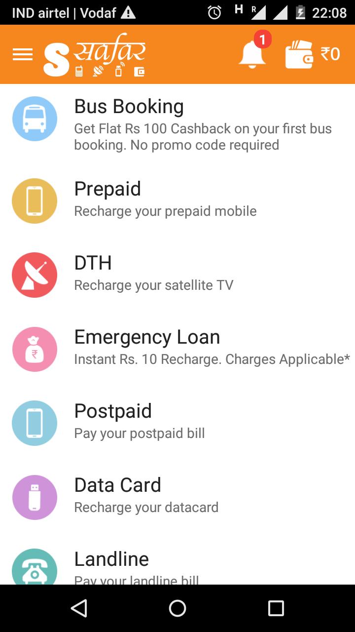 DTH, Mobile Recharge, Bill Pay