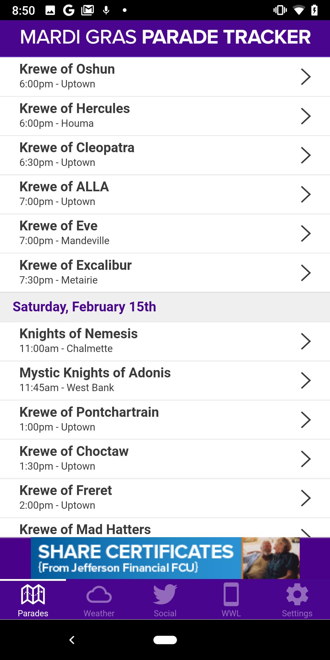 WWL Mardi Gras Parade Tracker