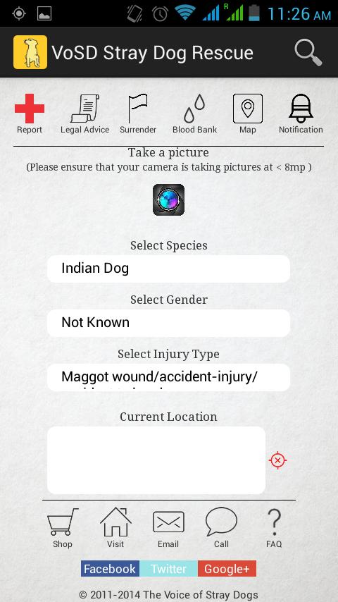 The VoSD Stray Dog Rescue App