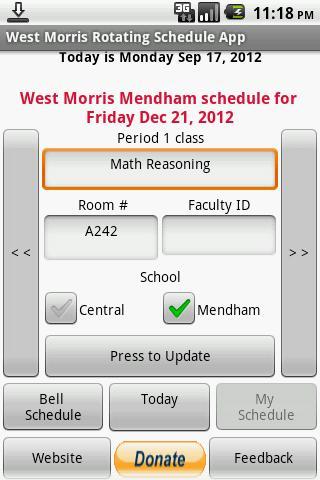 West Morris Rotating Schedule
