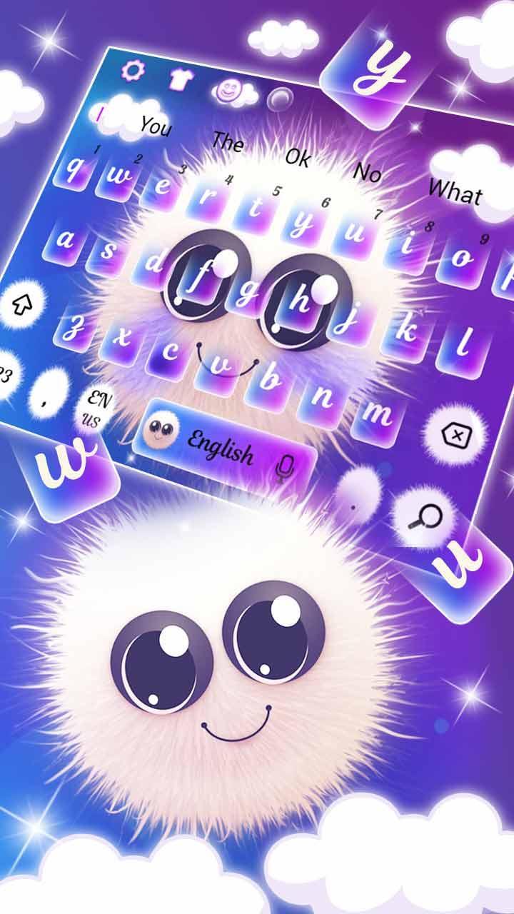 Cute Purple Kawaii Kitty Keyboard theme