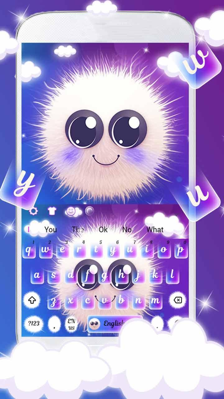 Cute Purple Kawaii Kitty Keyboard theme
