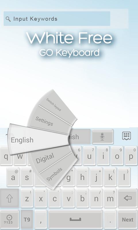 GOKeyboard Crystal White Theme