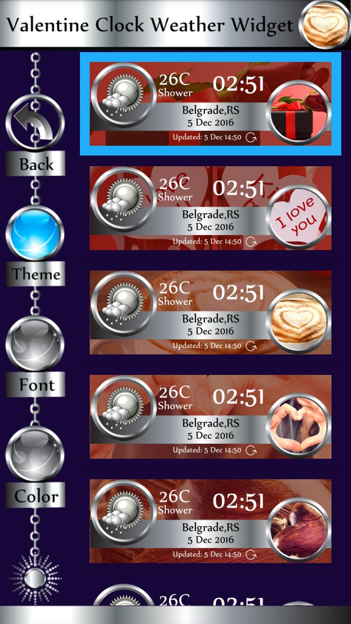 Valentine Clock Weather Widget
